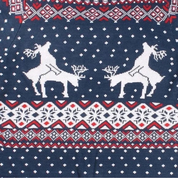 Tipsy Elves Reindeer Climax Ugly Christmas Sweater - size L - Picture 3 of 6